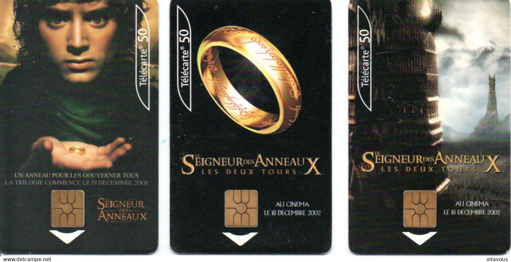 Seigneurs Des Anneaux Lord Of The Rings  Film Movie  3 Télécartes France Card (1187) - 2002