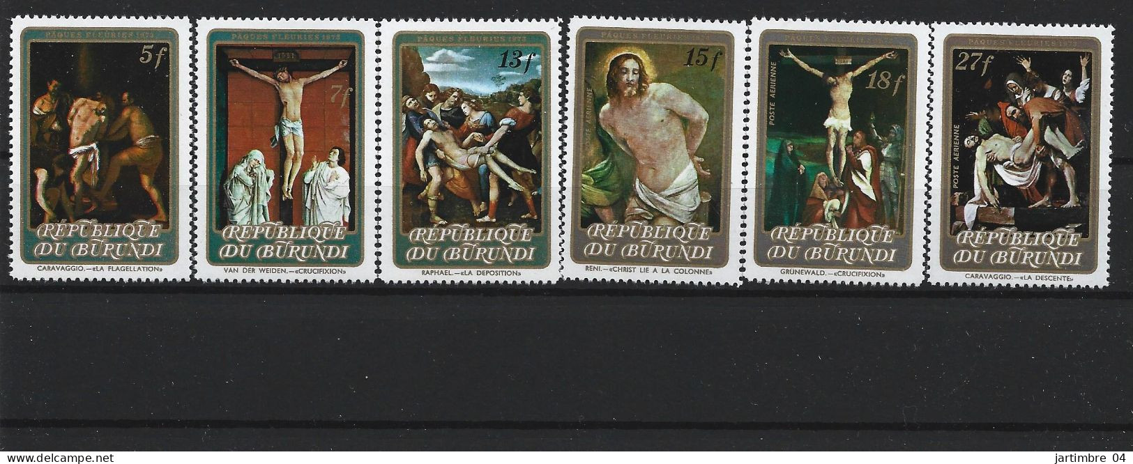 1973 BURUNDI 531-33+ PA 268-70** Pâques, Tableaux Caravaggio, Raphaël - Nuevos