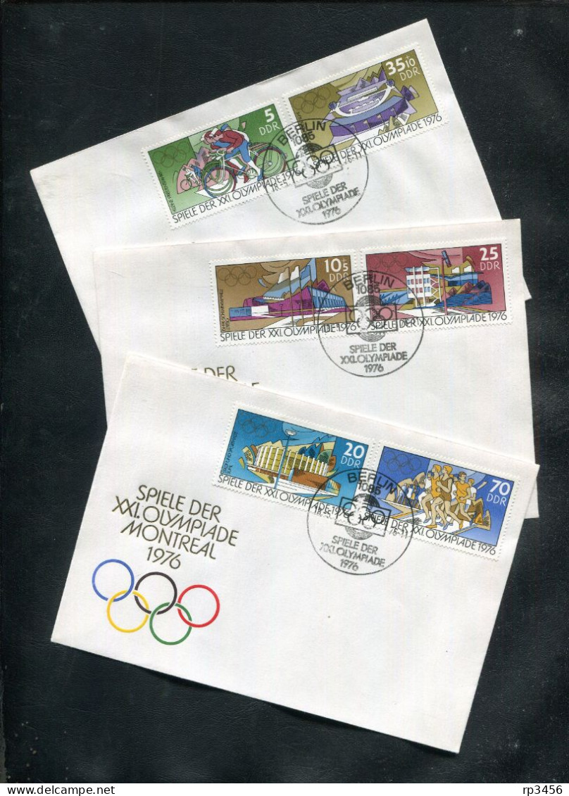 "DDR" 1976, Mi. 2126-2131 "Olympiade" Auf 3 FDC (D010) - 1971-1980