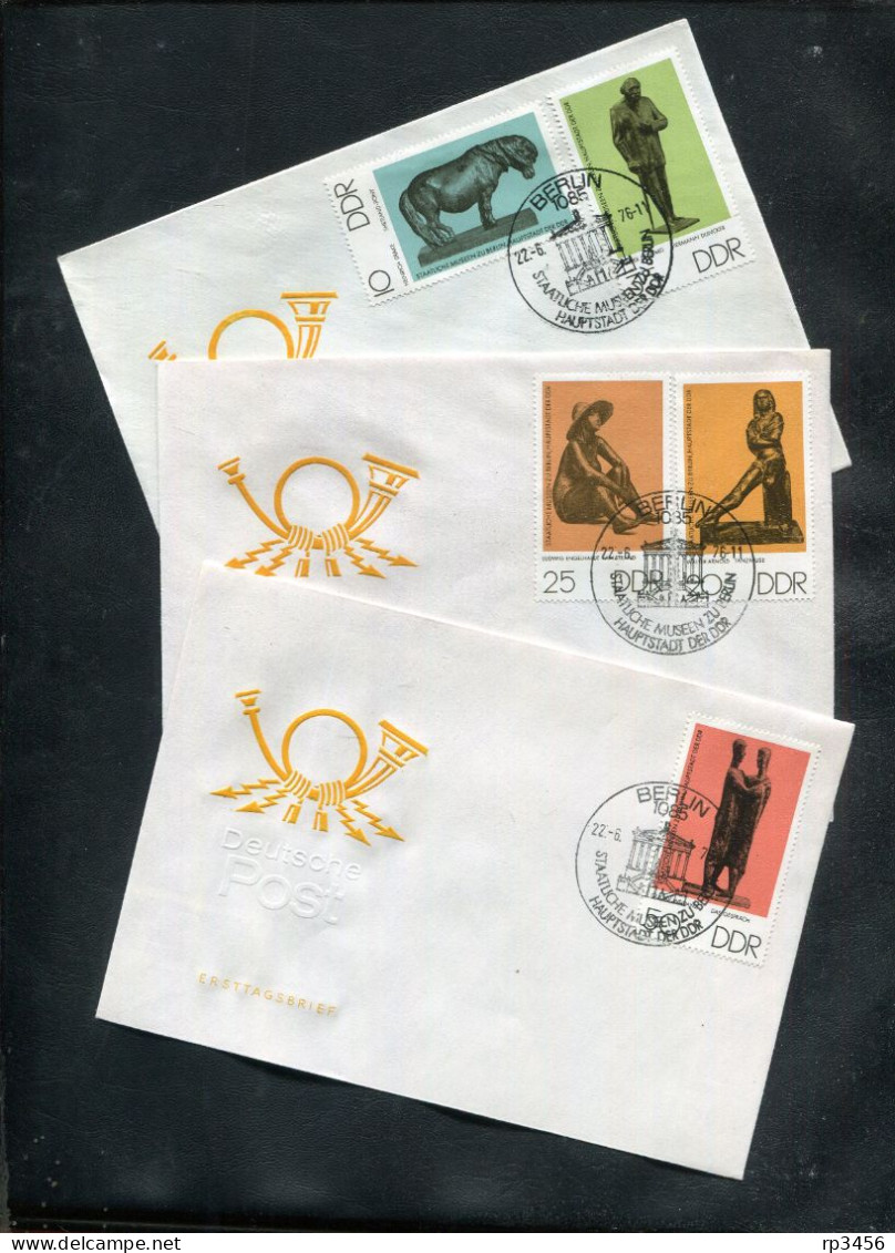 "DDR" 1976, Mi. 2141-2145 "Museen Berlin" Auf 3 FDC (D011) - 1971-1980