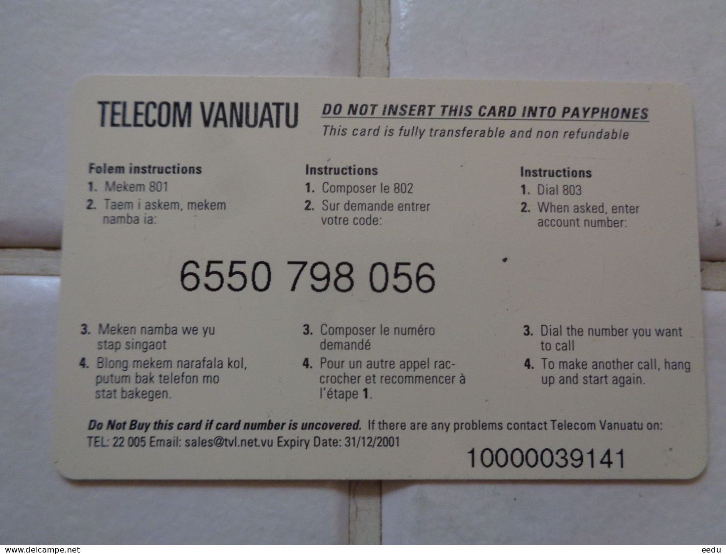 Vanuatu phonecard
