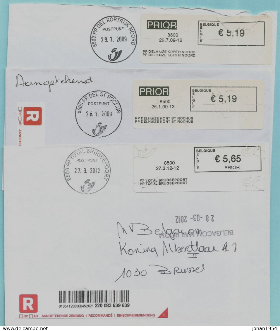 6 BLASTERS Waarvan 5 PP : Postpunten (2009-2012), 8500 KORTRIJK Op Aanget. Zending - 2000-...