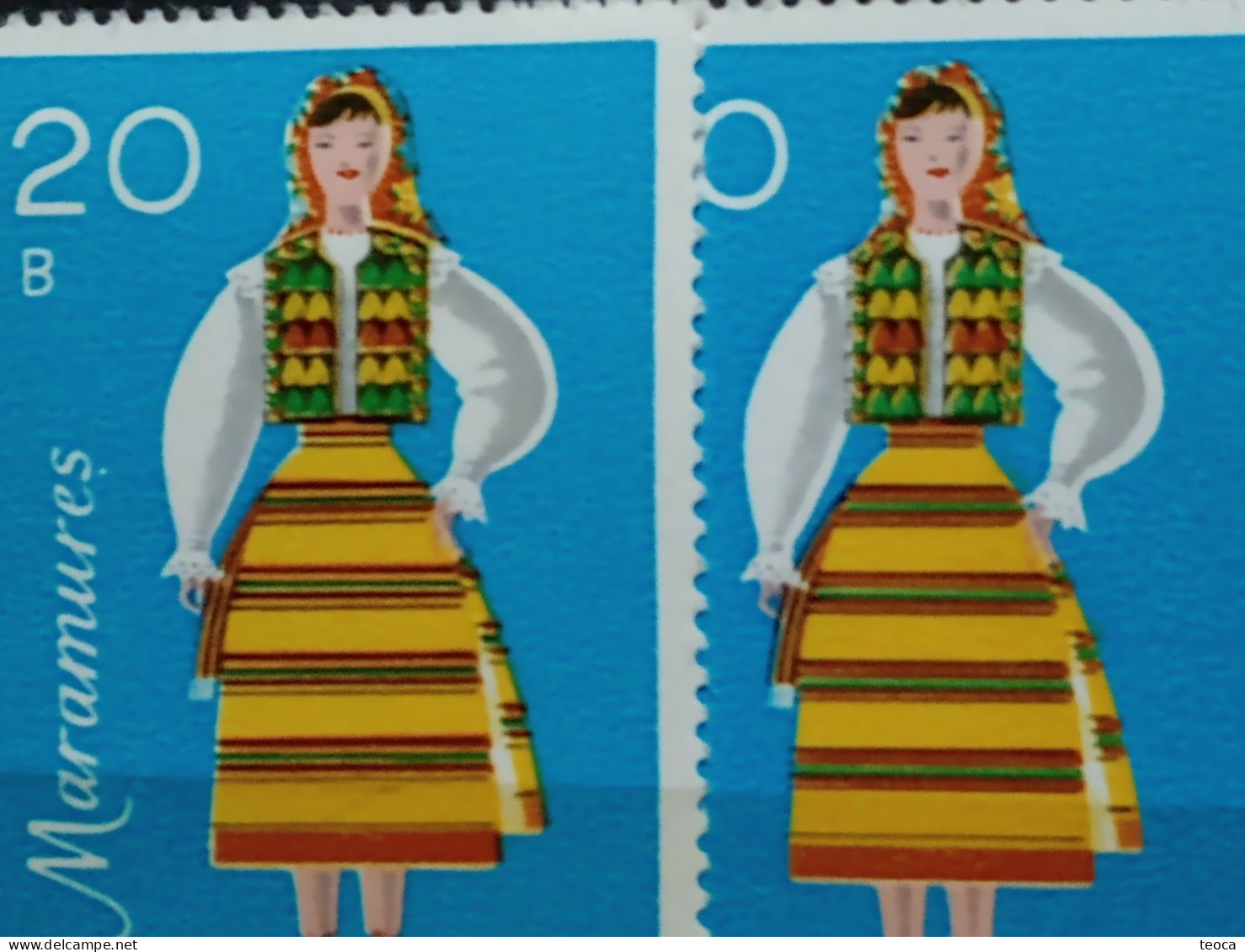 Errors Romania 1979 # Mi 3658 Traditional Folk Costumes Of The Maramures Area Printed With Multiple Printing Errors - Plaatfouten En Curiosa