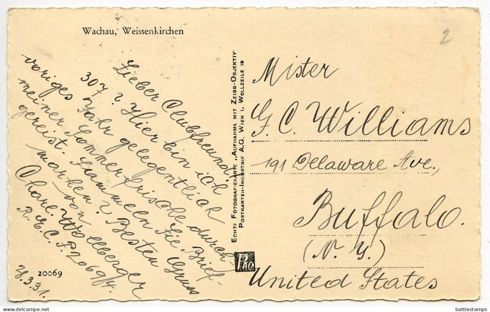 Austria 1931 RPPC Postcard Wachau - Weissenkirchen; Yugoslavia Stamps & Postmarks - Wachau