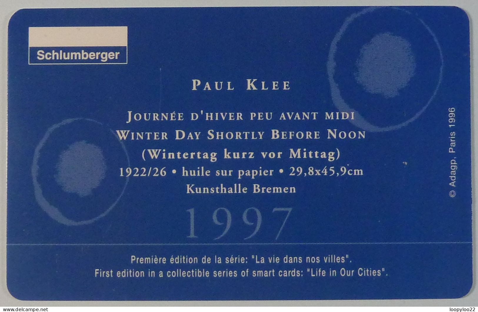 FRANCE - Chip - Schlumberger - Private - Paul Klee - Mint - Cartes De Stationnement, PIAF