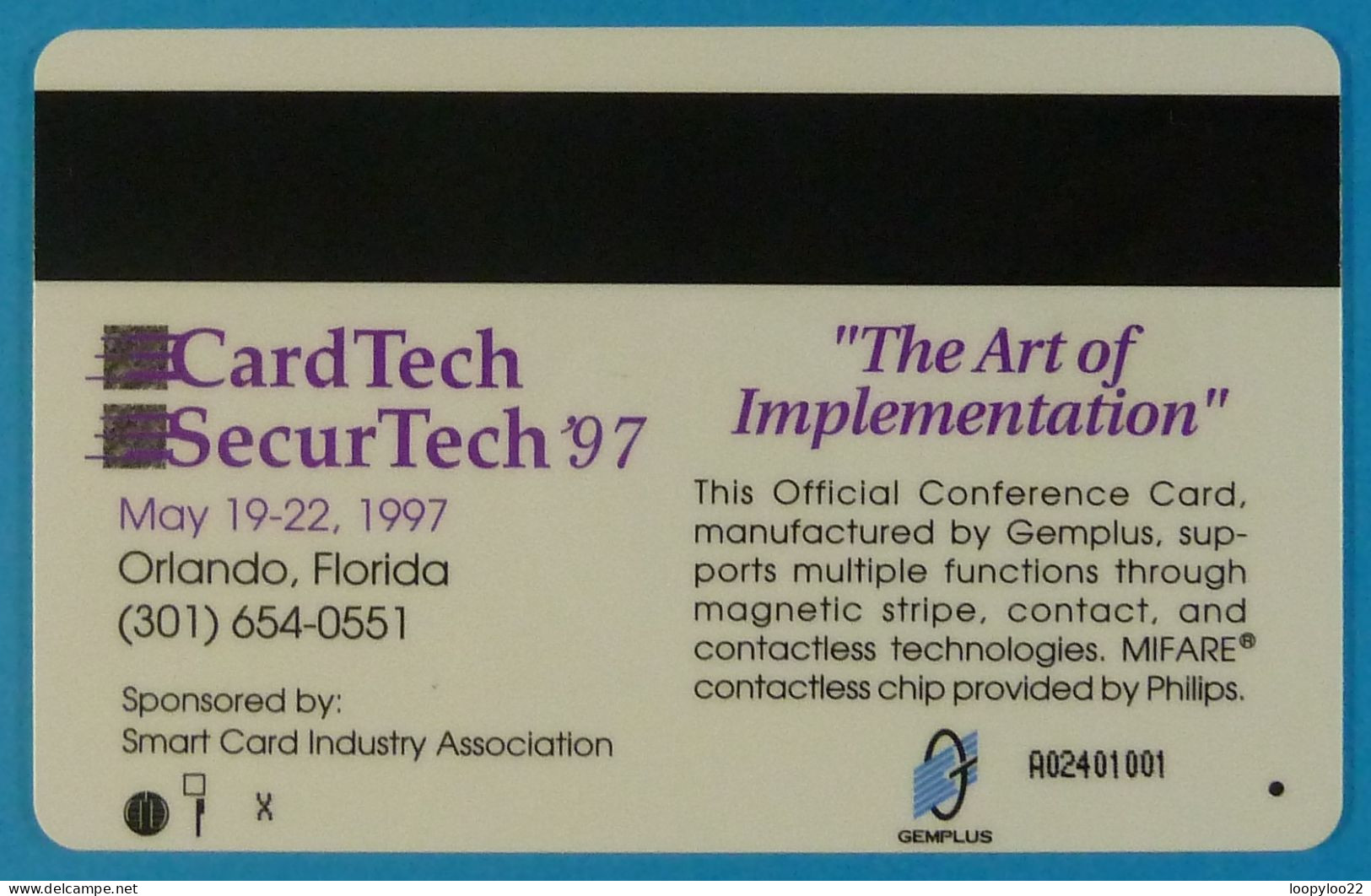 USA - Chip - Gemplus - Smart Card Demo - CardTech - SecurTech'97 - The Art Of Implementation - Schede A Pulce