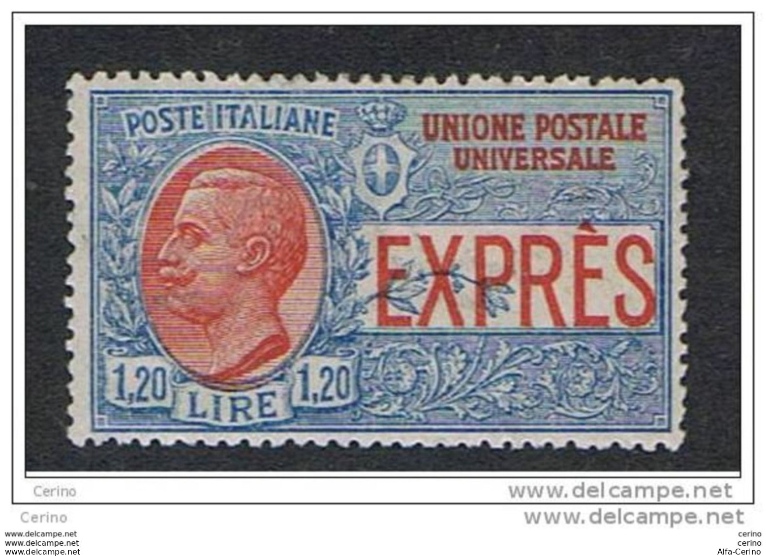 REGNO:  1922  ESPRESSO  -  £. 1,20  AZZURRO  E  ROSSIO  N. -  SASS. 8  -  SPL - Poste Exprèsse