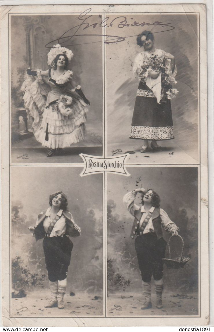 Rosina STORCHIO - Carte Oblitérée De CASLANO - SUISSE  (TI) 27.03.1905 - Spectacle, Théatre, -  Ed. A.S.C. - Caslano