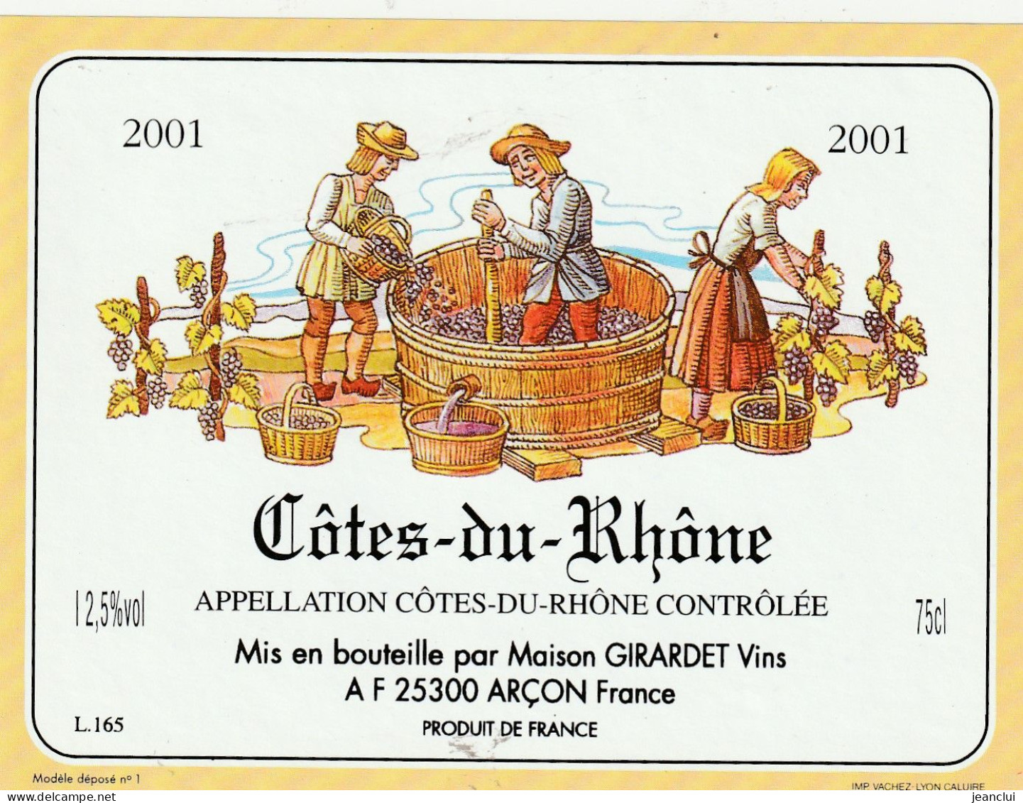 COTES-DU-RHONE .  2001+ JOLIE SCENE DE VENDANGES - Côtes Du Rhône