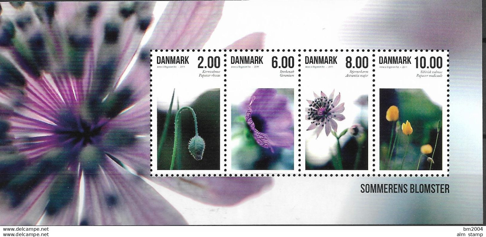 2011 Dänemark Mi. Bl. 43**MNH   Sommerblumen - Ungebraucht