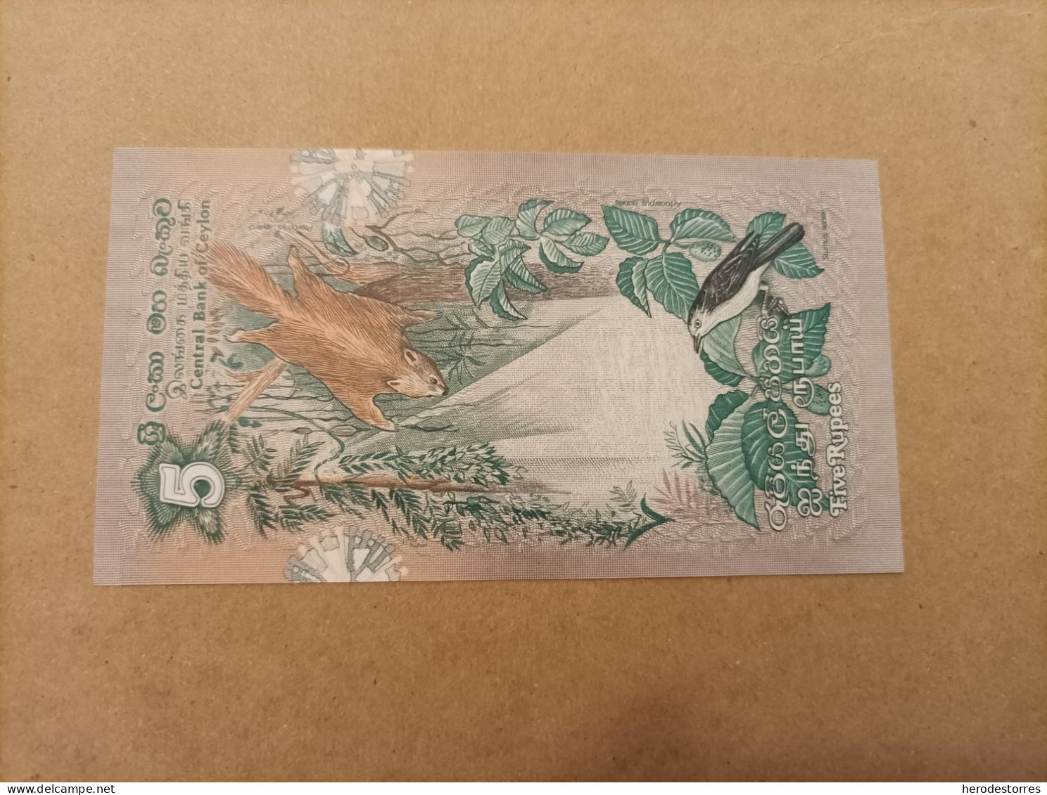 Billete De SRI LANKA De 5 RUPEES, Año 1979, UNC - Sri Lanka