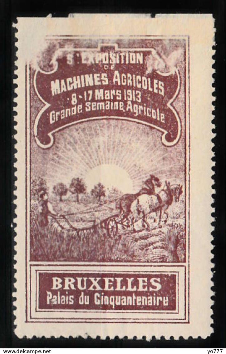 VV-206 1913 BRUXELLES MACHINES AGRICOLES Vignette MH* - Autres & Non Classés