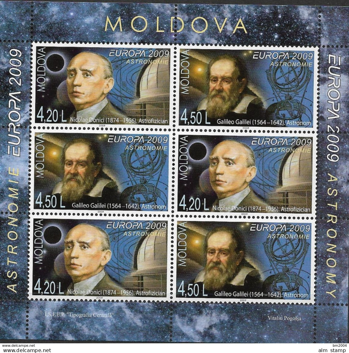 2009 Moldawien Moldova    Mi. H-Blatt 11 A    **MNH  Europa: Astronomie. - 2009