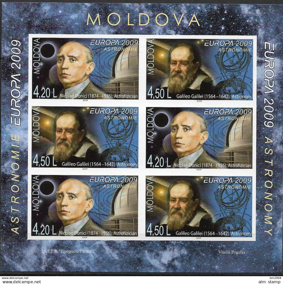 2009 Moldawien Moldova    Mi.H- Blatt 11 B    **MNH  Europa: Astronomie. - 2009