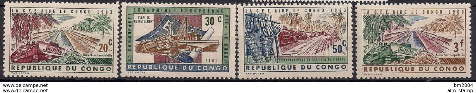 1963 Republique Du Congo  Kongo  Mi. 131-37 **MNH   Kongo-Hilfe Der Europäischen Wirtschaftsgemeinschaft. - Other & Unclassified