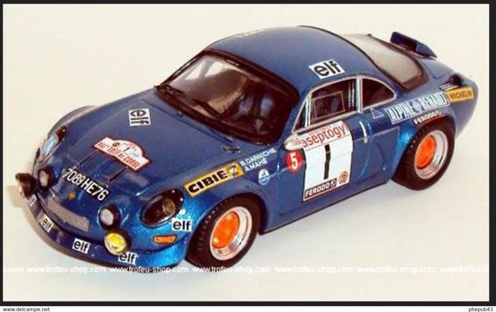 Alpine Renault A110 - Bernard Darniche/Alain Mahé - 4th Tour De Corse 1972 #1 - Troféu - Trofeu