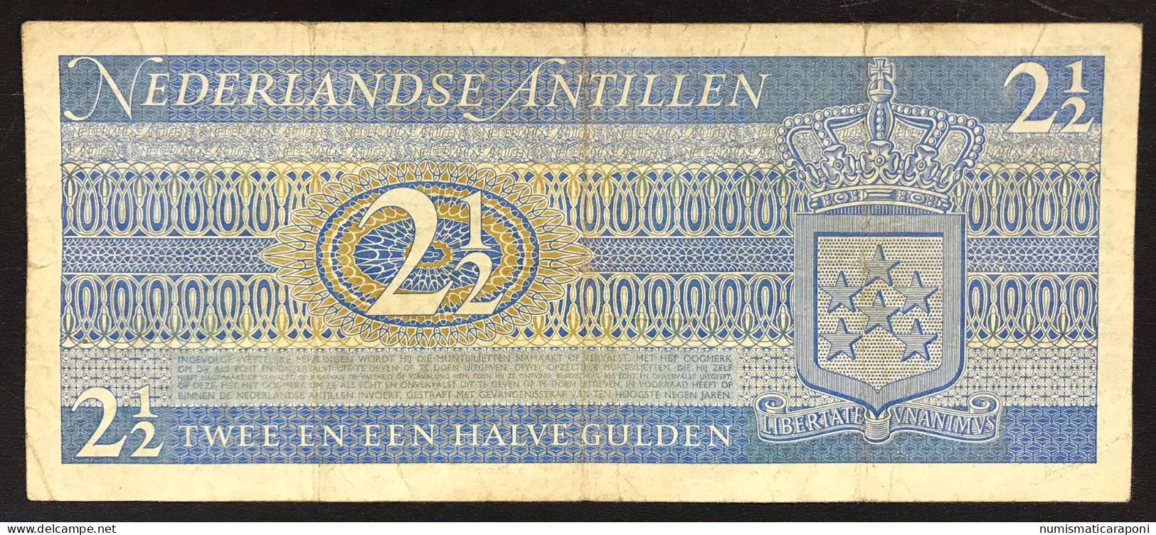 Nederlandse Antillen 2,5 Gulden Néerlandaises  Antillen 1970 2 1/2 Gulden Pick#21 Lotto 1946 - Antilles Néerlandaises (...-1986)