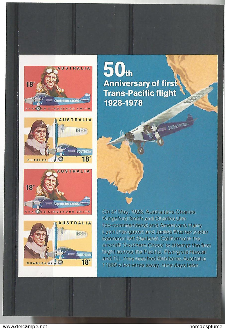 53867 ) Collection  Souvenir Sheet Australia First Trans Pacific Flight - Collezioni