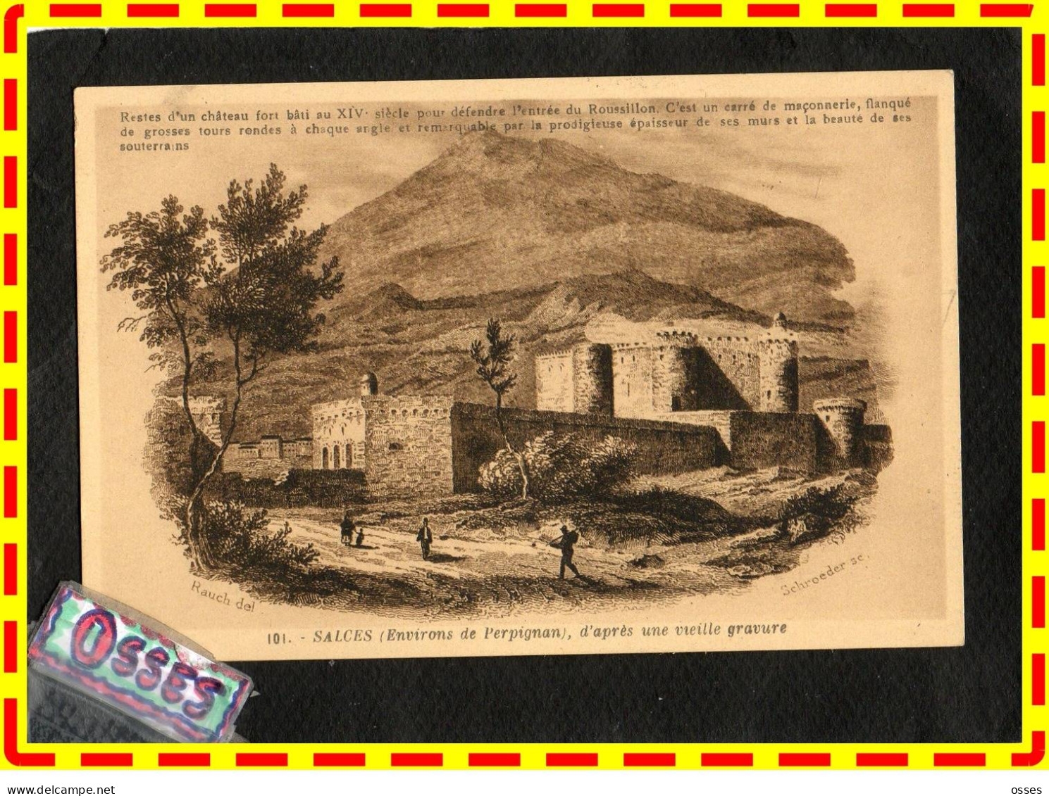 SALCES (Environs De Perpignan) D'aprés Une Vieille Gravure (recto Verso) - Salses