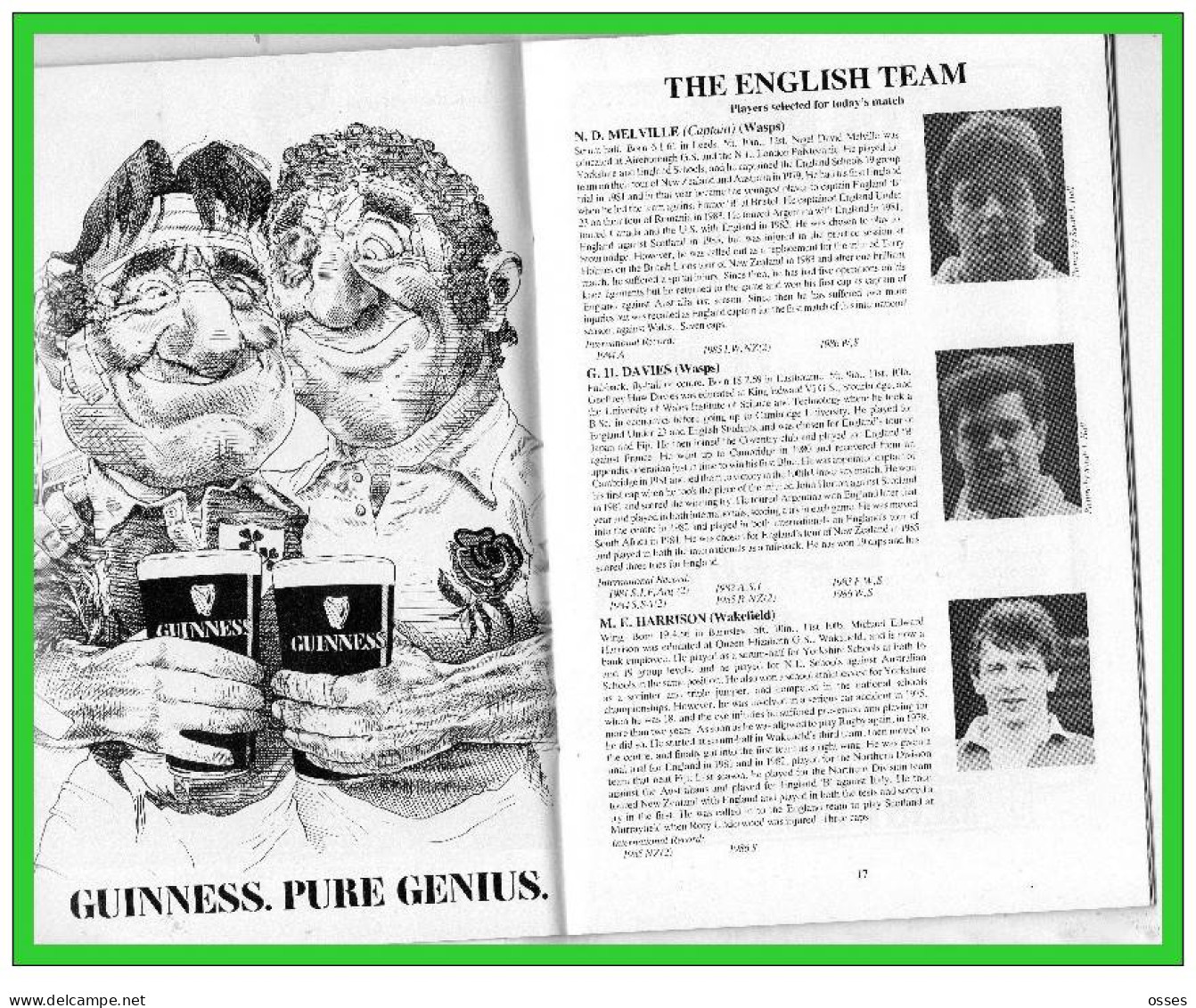 Official Programme.ENGLAND V IRELAND Twickenham Saturday 1st.March 1986 (rectos versos)