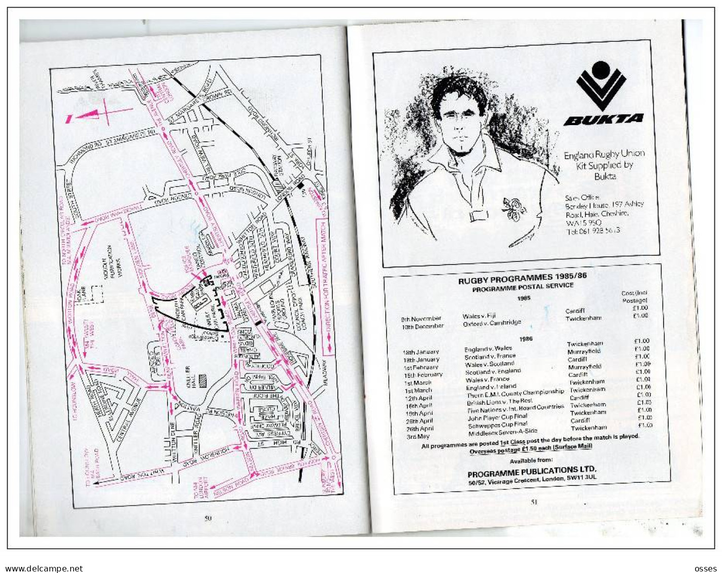 Official Programme.ENGLAND V IRELAND Twickenham Saturday 1st.March 1986 (rectos versos)