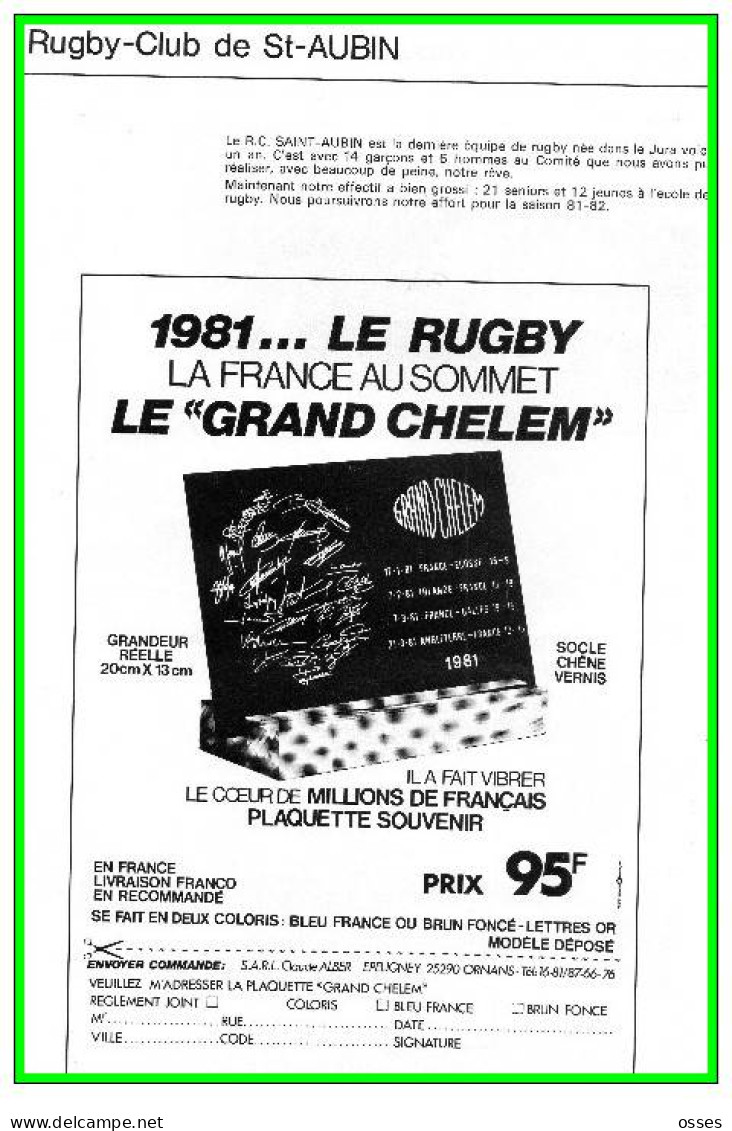 - BESANCON.61éme ASSEMBLEE GENERALE de la F.F.R.23.24.25 Juillet1981 (rectos versos)