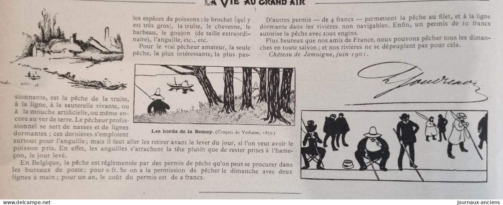 1901 LES PÊCHES DANS LA SEMOY  ( Belgique ) - PAUL VERLAINE - LA VIE AU GRAND AIR - Pêche