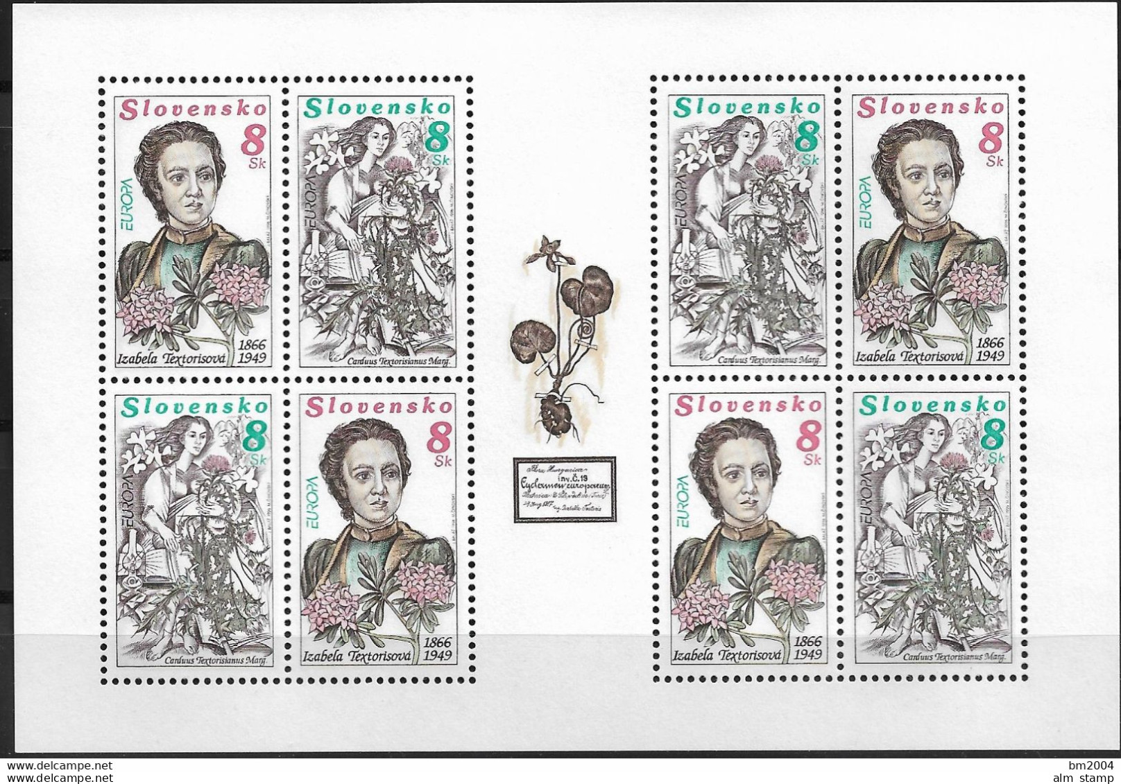 1996 Slovensko Slowakische Rep.  Mi 250-1 **MNH    Europa: Berühmte Frauen. - Hojas Bloque