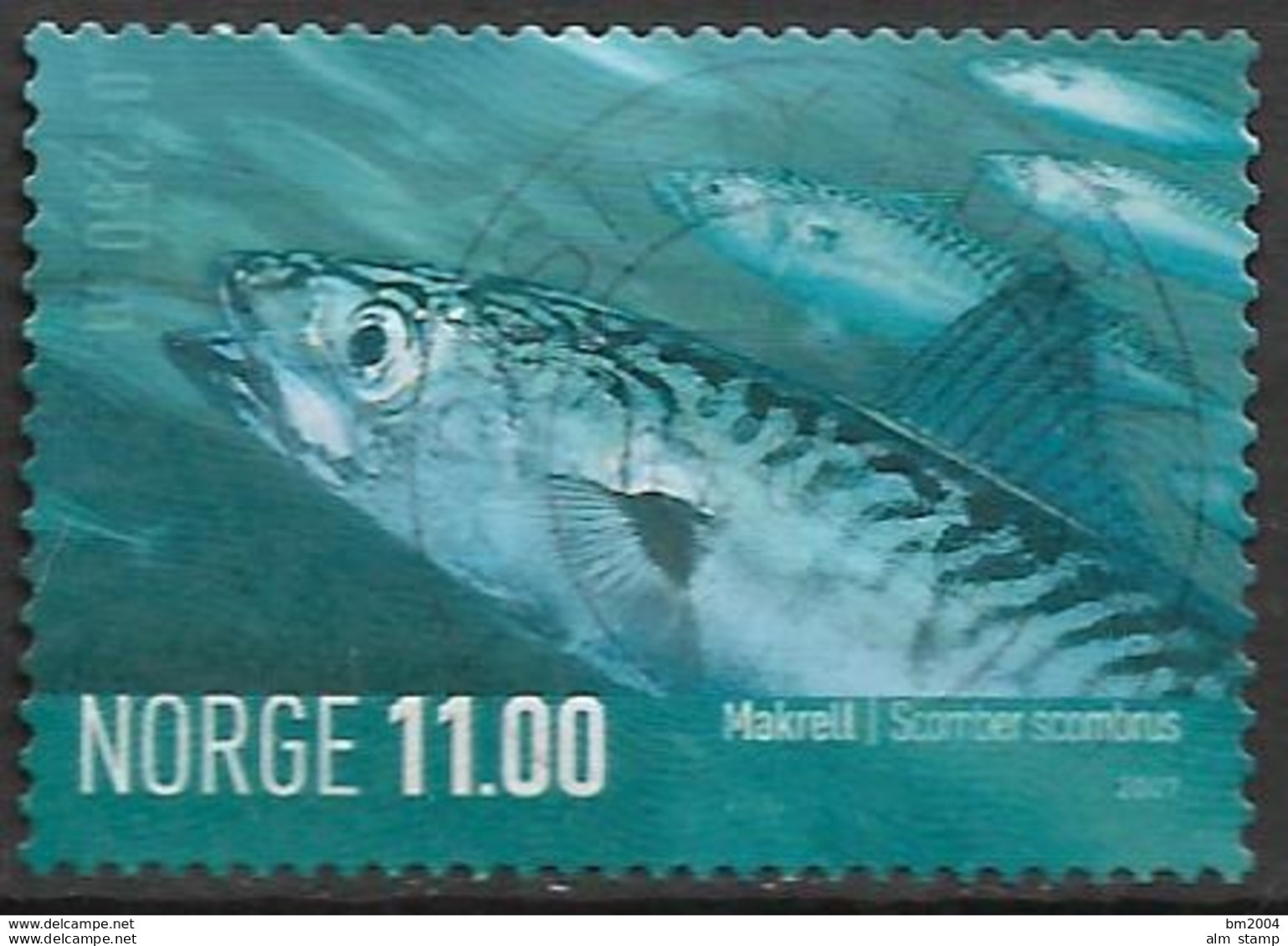 2007 Norwegen Mi. 1616 Used  Meerestiere  :Makrele (Scomber Scombrus) - Oblitérés