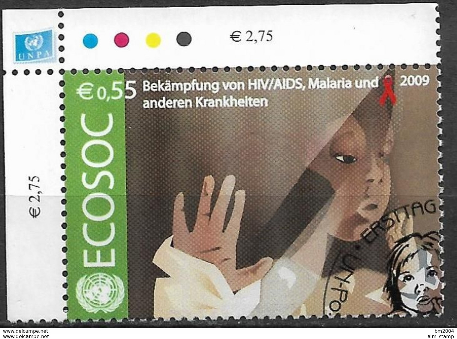2009 UNO Wien Mi. 605 Used  Bekämpfung Von HIV/Aids, Malaria Und Anderen Krankheiten - Oblitérés