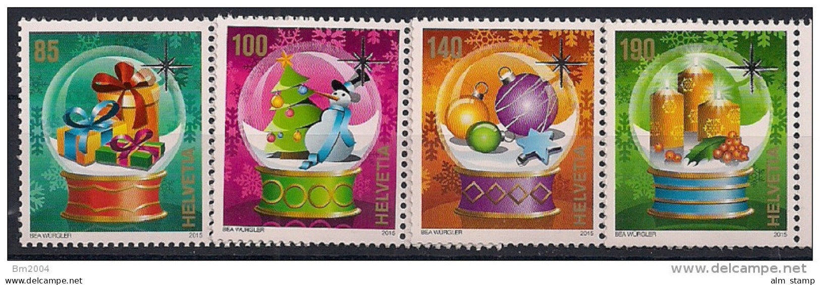 2015 Schweiz 2418-21 **MNH  Weihnachten   Schneekugeln - Neufs