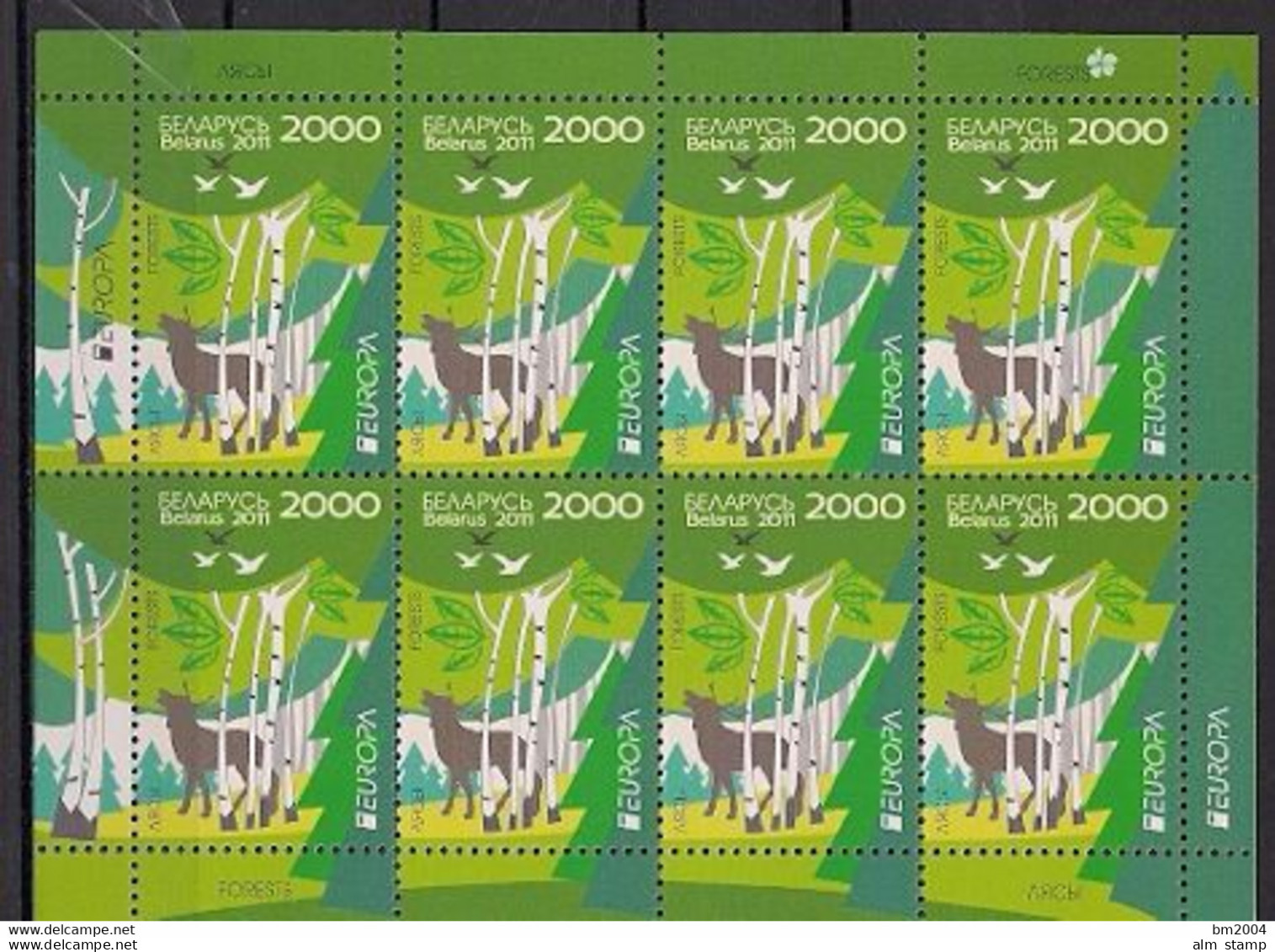 2011 Weißrussland Belarus   Mi 853-4 MNH Europa   " Der Wald " - 2011