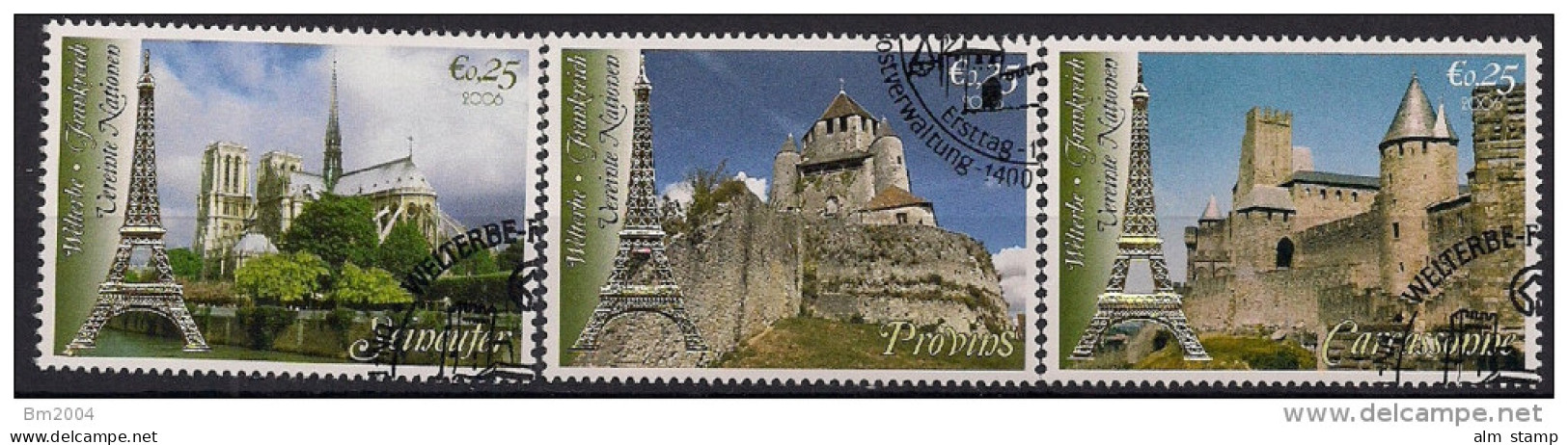 2006 UNO WIEN   Mi. 469-74 Used   UNESCO-Welterbe: Frankreich - Gebraucht