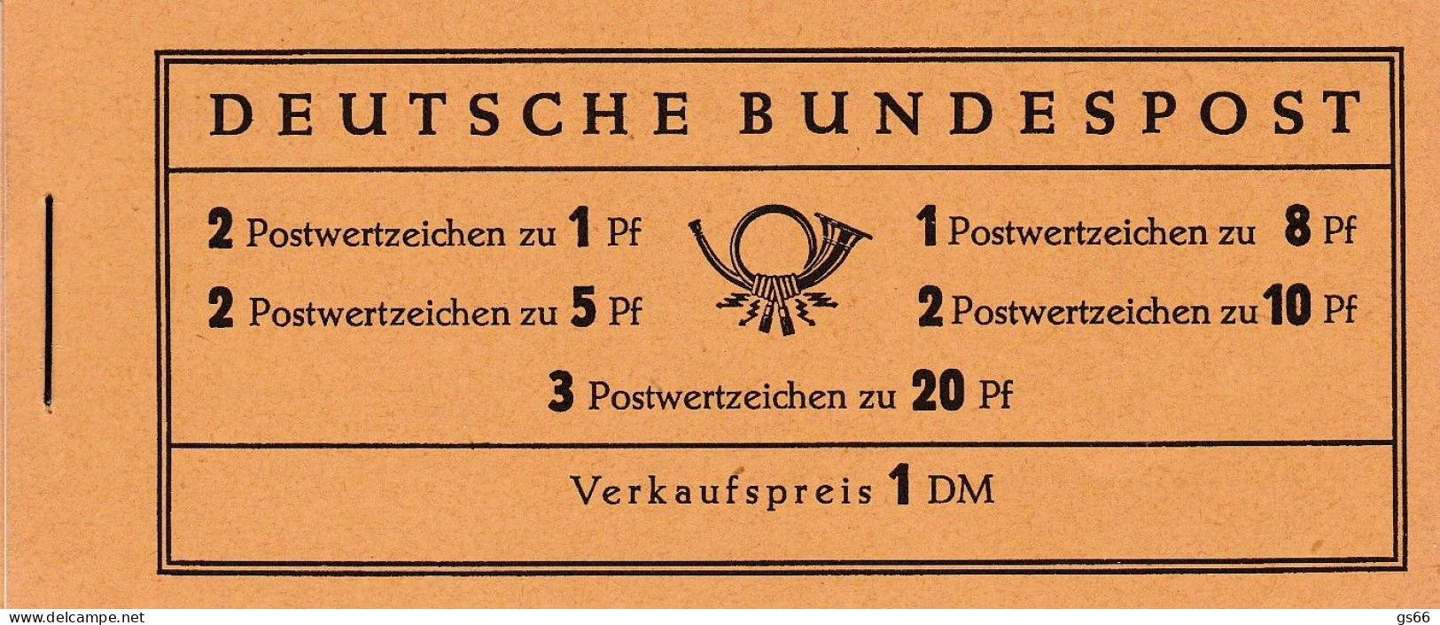 Bund , 1960, MH 4 Y II,  Heuss + Ziffer, Ohne Randleiste, - 1951-1970