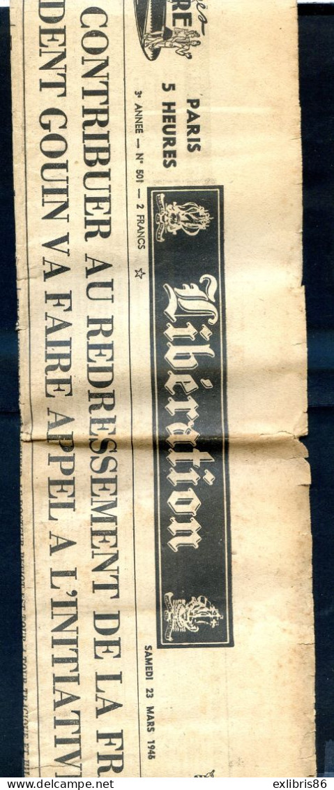 3 JOURNAUX  TITRE LIBERATION De 1946    Reftouvet - French