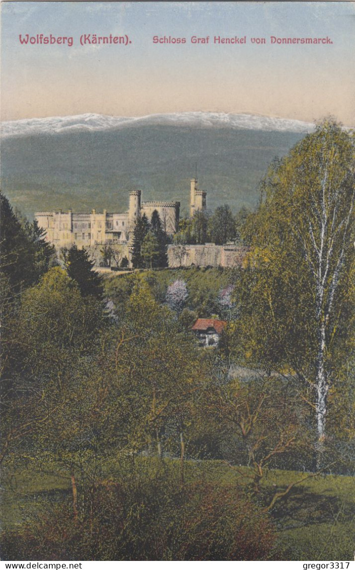 D6861) WOLFSBERG - Kärnten - Schloss GRAF HECKEL Von DONNERSMARCK - 1911 Mit Haus Davor - Wolfsberg