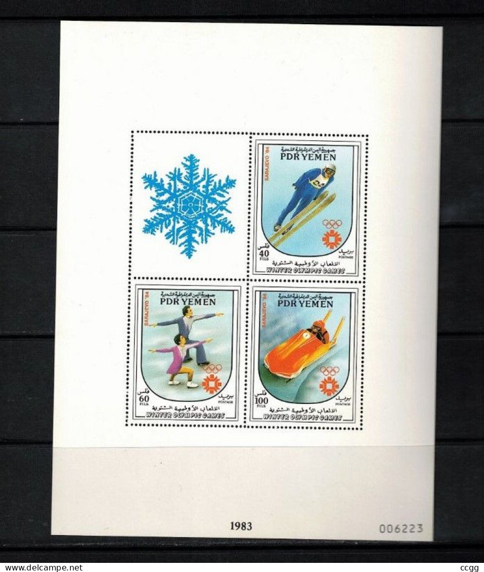 Olympische Spelen  1984 , Yemen - Blok Postfris - Winter 1984: Sarajevo