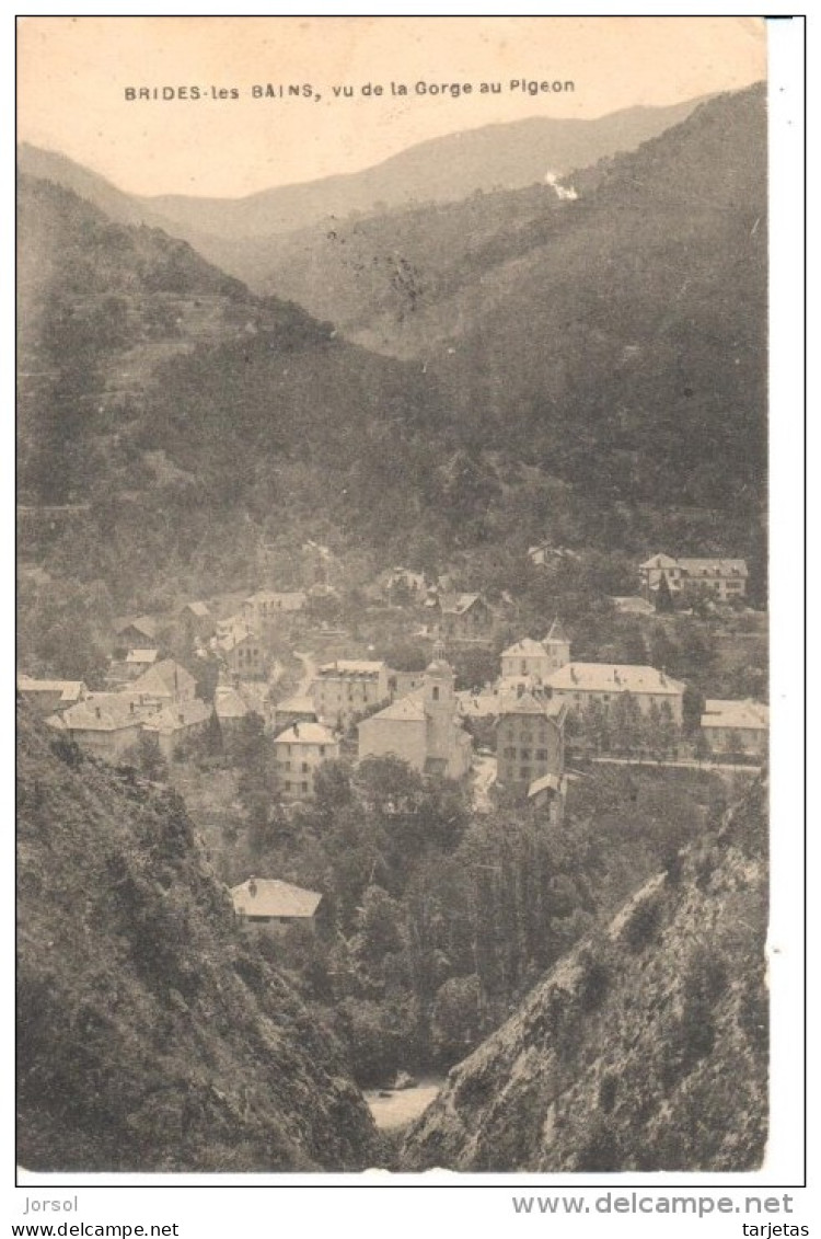 POSTAL   PBRIDES LES BAINS  -FRANCIA  - VISTA DE LA GORGE SU PIGEON - Bozel