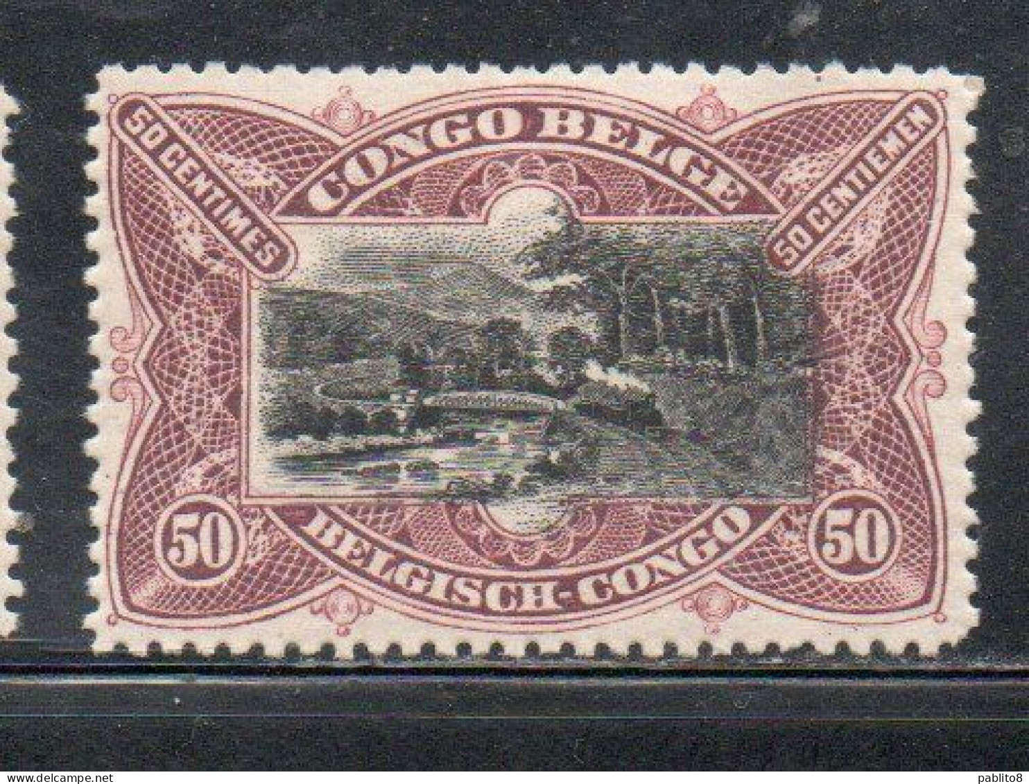 BELGIAN CONGO BELGA BELGE 1894 1901 1900 RAILROAD BRIDGE ON M'POZO RIVER CENT. 50c MH - Ungebraucht