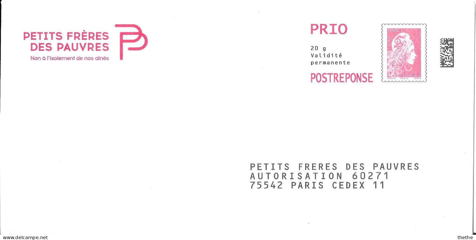 PAP -  Postréponse PRIO Neuf -  Petits Fréres Des Pauvres -   388077 - PAP : Risposta