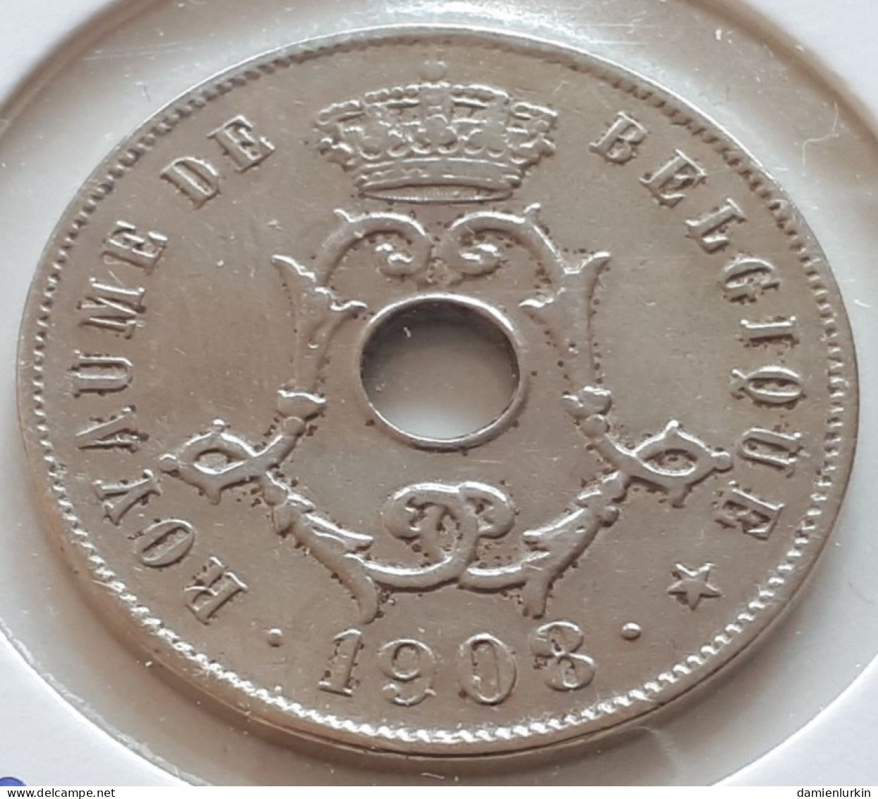 BELGIQUE LEOPOLD II 25 CENTIMES 1908 FR - 25 Centimes