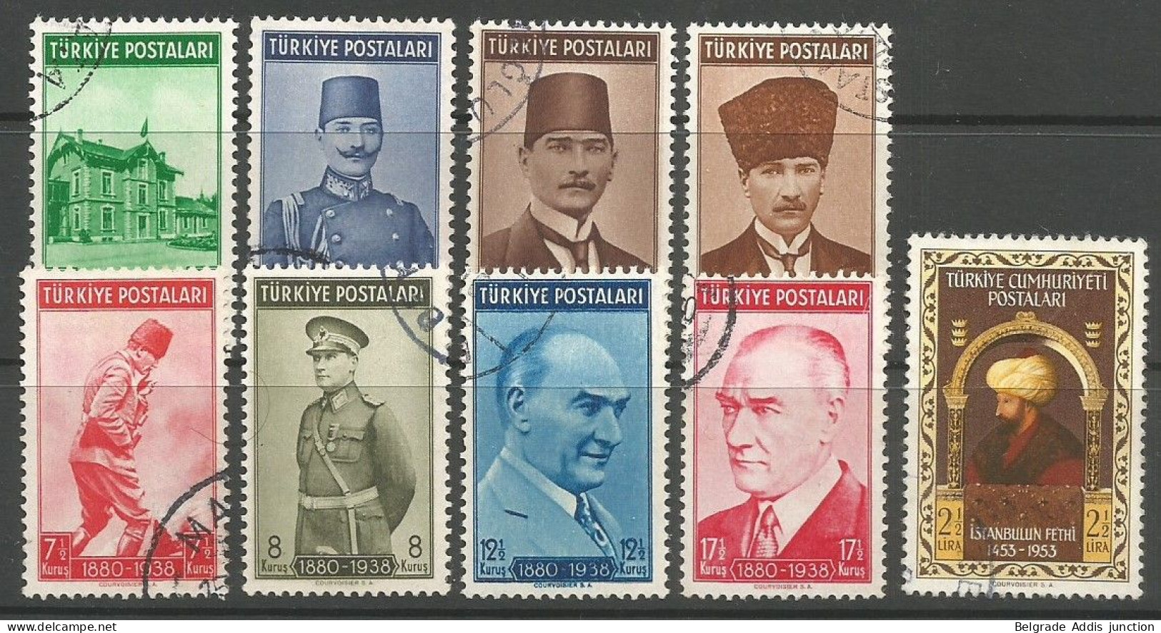 Türkei Turkey Turkiye Mi.1063/70 Complete Set + Mi.1359 Used 1939/53 - Used Stamps