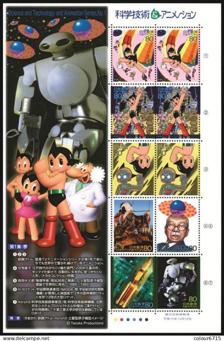 Japan 2003/2004/2005 Science And Technology And Animation Stamps Complete Series In 14 Different Sheetlets MNH  RARE!!! - Ungebraucht