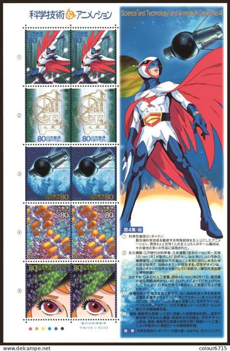 Japan 2003/2004/2005 Science and Technology and Animation stamps complete series in 14 different sheetlets MNH  RARE!!!