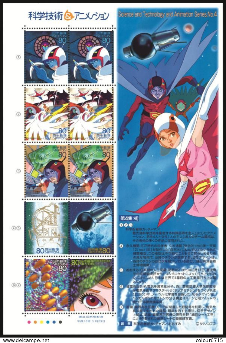 Japan 2003/2004/2005 Science and Technology and Animation stamps complete series in 14 different sheetlets MNH  RARE!!!