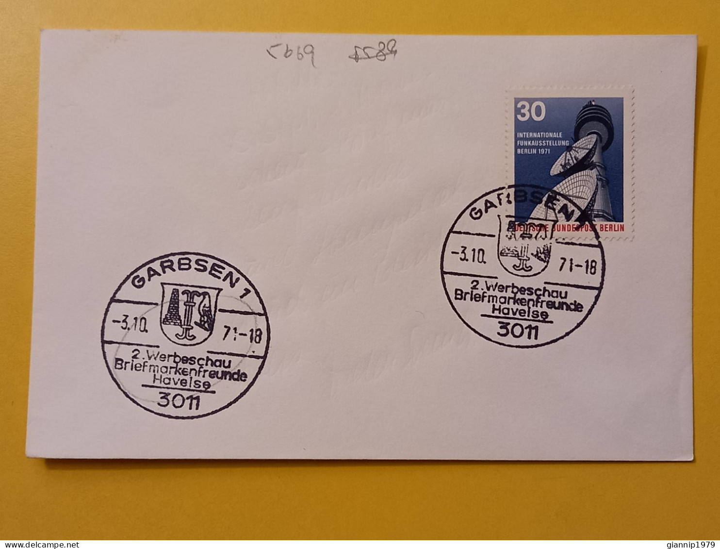 1971 FDC BUSTA  PRIMO GIORNO FIRST DAY COVER  GERMANIA GERMANY BERLIN DEUTSCHE  FUNKAUSSTELLUNG OBLITERE' - 1971-1980