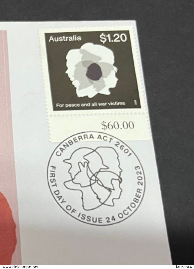 24-10-2023 (5 U 11) Stamps Released Today 24-10-2023 - Poppies Of Remembrance (white Poppy) - Lettres & Documents