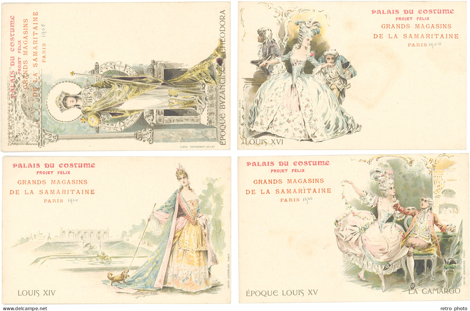 TB/B 4 CPA Palais Du Costume, Grands Magasins De La Samaritaine - Advertising