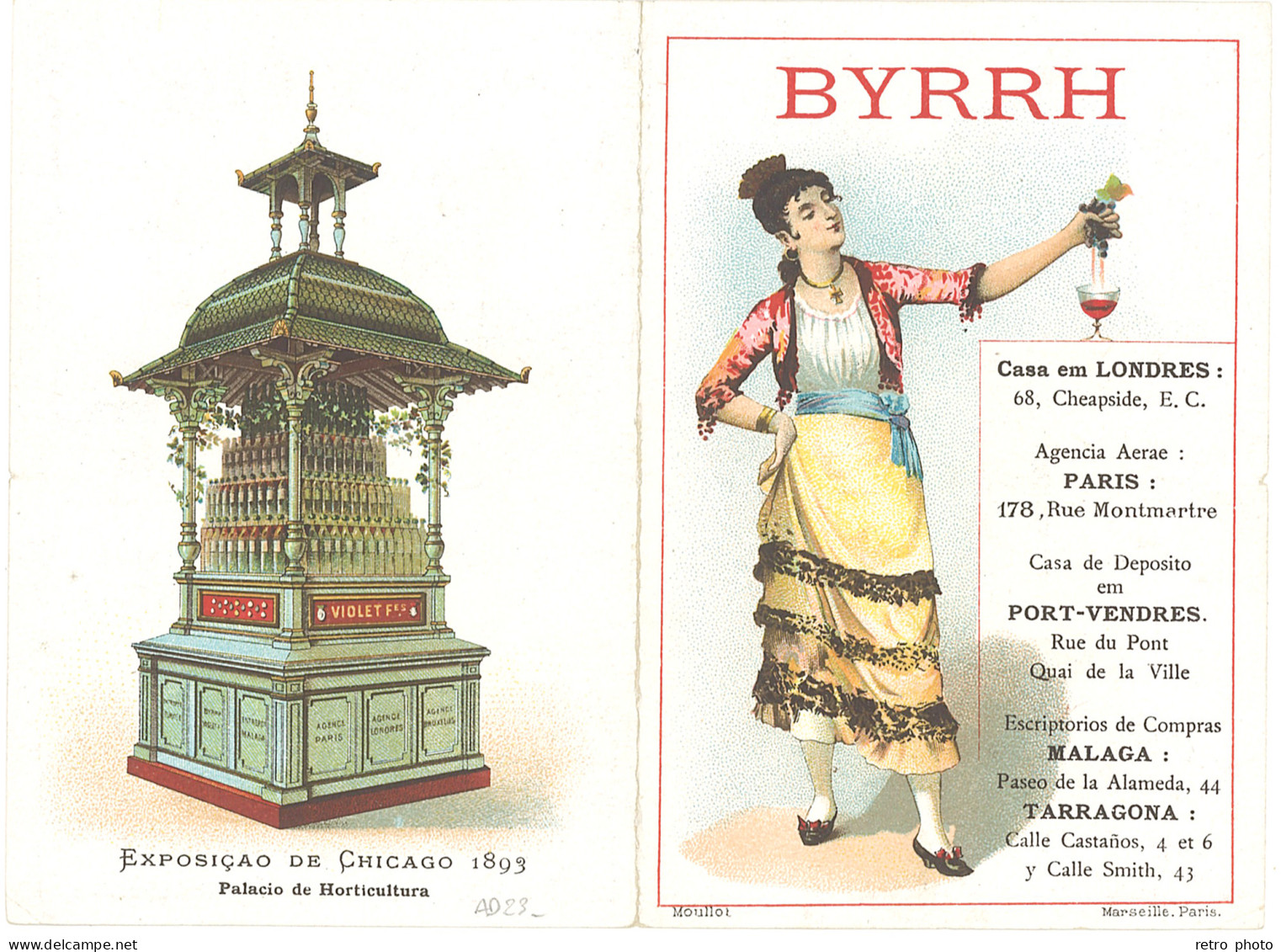 TB Byrrh, Exposiçao De Chicago 1893 – Violet Frères, Thuir, França - Advertising