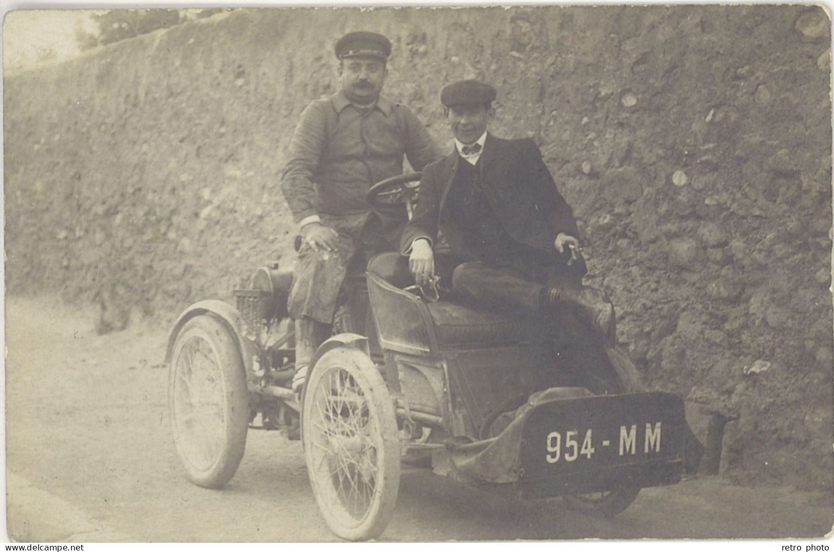 B Automobile – Carte-photo Tacot / Ancêtre - PKW